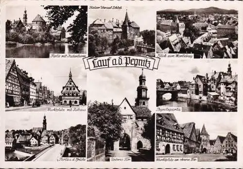 AK Lauf an der Pegnitz, Marktplatz, Schloss, Rathaus, gelaufen 197?