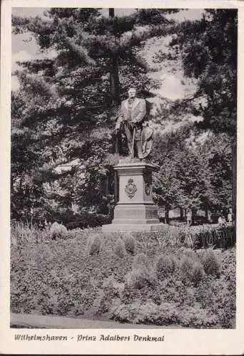 AK Wilhelmshaven, Prinz Adalbert Denkmal, gelaufen 1960
