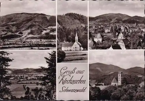 AK Kirchzarten, Stadtansichten, Kirche, gelaufen 195?