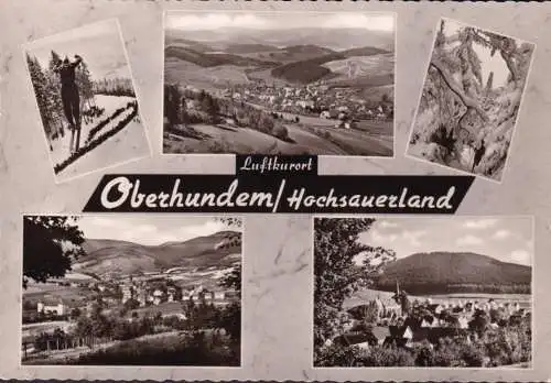 AK Oberhundem, Stadtansichten, Skifahrer, gelaufen 1965