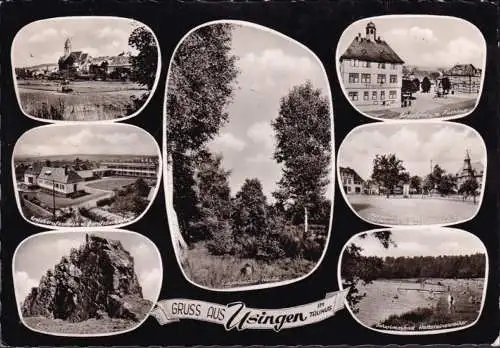 AK Usingen, Rathaus, Martplatz, Schwimmbad, Berufsschule, gelaufen 196?