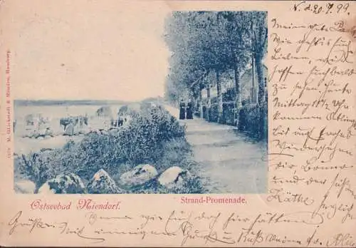 AK Niendorf, Plage Promenade, couru 1899