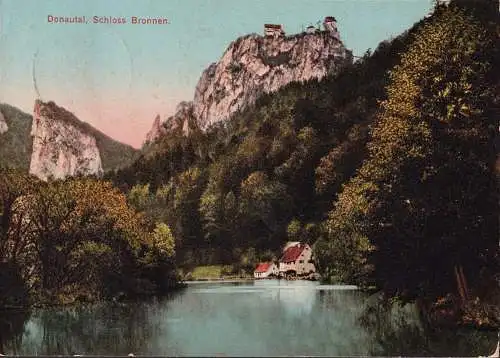 AK Fridingen, Schloss Bronnen, gelaufen 1913