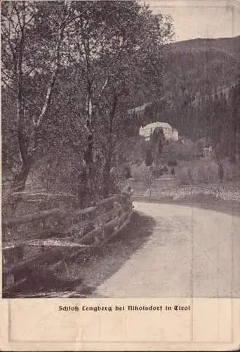AK Nikolsdorf, Schloss Lengberg, gelaufen 1918