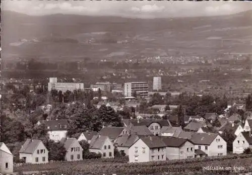 AK Ingelheim, Stadtansicht, Hochhäuser, gelaufen