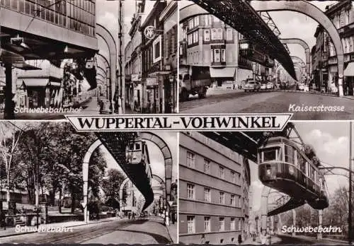AK Wuppertal, Schwebebahnhof, Kaiserstraße, Schwebebahn, ungelaufen