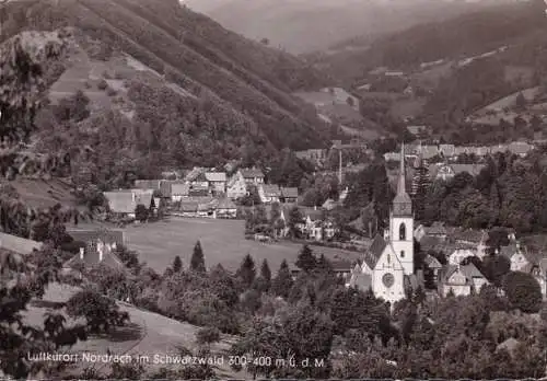 AK Nordrach, Stadtansicht mit Kirche, gelaufen 1958