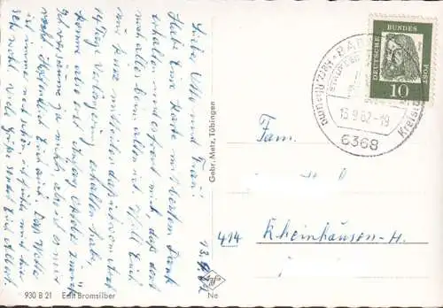 AK Bad Vilbel, Rathaus, Kurhaus, Burg mit Heimatmuseum, gelaufen 1962