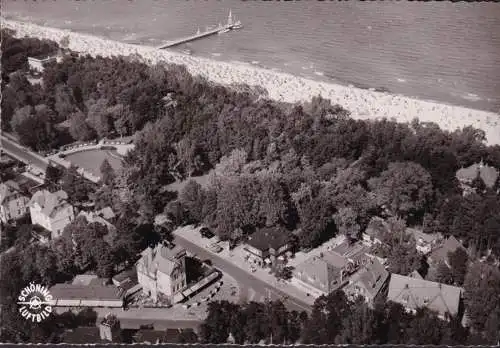 AK Timmendorfer Strand, Fliegeraufnahme, gelaufen 1955