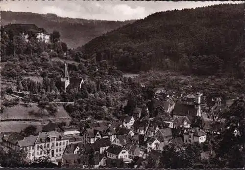 AK Neuenbürg, Stadtansicht, Kirche, gelaufen 1954