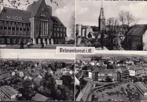 AK Delmenhorst, Hôtel de ville, Martplatz, Eglise, couru en 1957