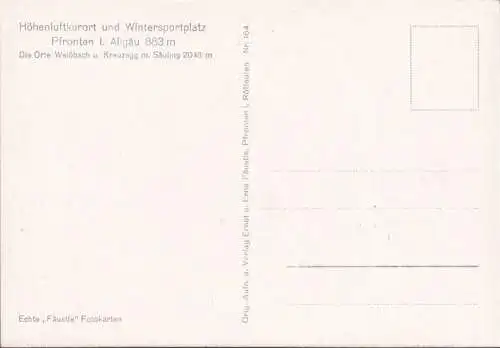 AK Pfronten, Weißbach, Kreuzegg und Säuling, ungelaufen