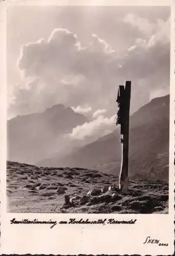 AK Karwendel, Gewitterstimmung am Hochalmsattel, ungelaufen