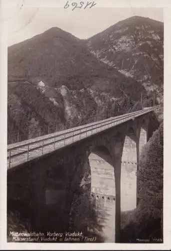 AK Mittenwaldbahn, Viadukt, Kaiserstand und Lehnen, ungelaufen