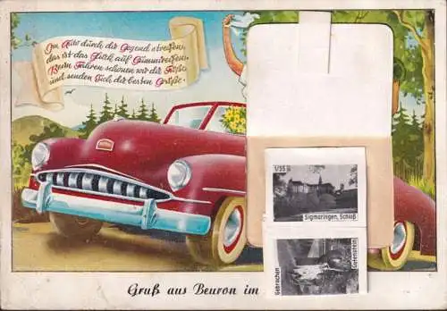 AK Gruss aus Beuron, Rücksackkarte, gelaufen 1954