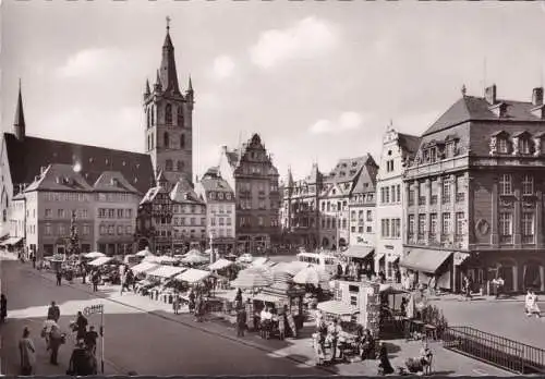 AK Trier, Hauptmarkt, Marktstände, Kufferecke, Lederwaren, ungelaufen