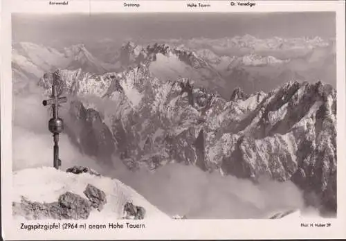 AK Zugspitzgipfel gegen Hohe Tauern, ungelaufen