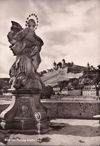 AK Würzburg, Blick zur Festung Marienberg, ungelaufen