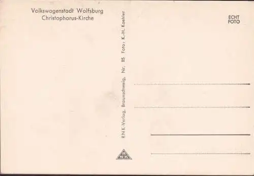 AK Wolfsburg, Christophorus Kirche, Volkswagenstadt, ungelaufen