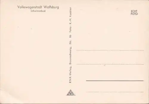 AK Wolfsburg, Schwimmbad, Sprungturm, Volkswagenstadt, ungelaufen