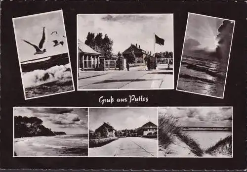 AK Putlos, Kaserne, Strand, Möwen, gelaufen 1964