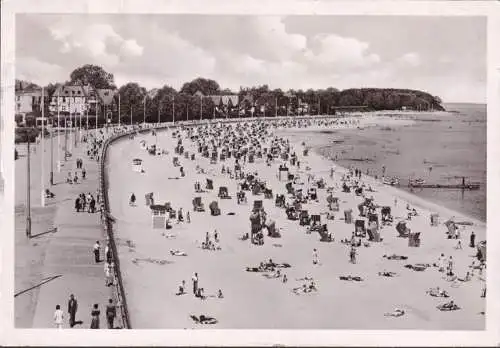 AK Travemünde, plage, paniers de plage en 1953