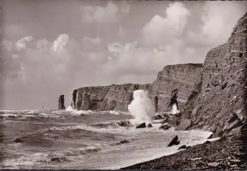 AK Helgoland, Westküste bei Sturm, ungelaufen