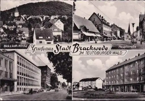 AK Brackwede, Hauptstraße, Hermannstraße, Sparkasse, gelaufen 1968