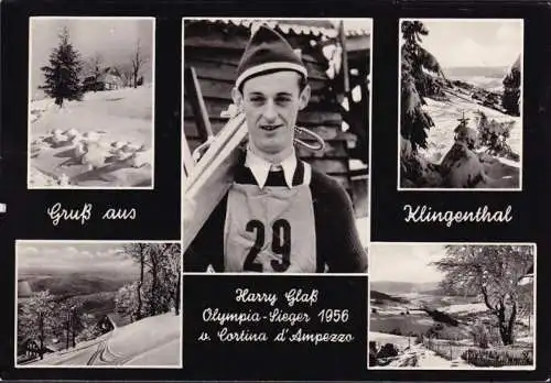 AK Klingenthal, Harry Glaß, Olympiasieger 1956, ungelaufen-datiert 1957