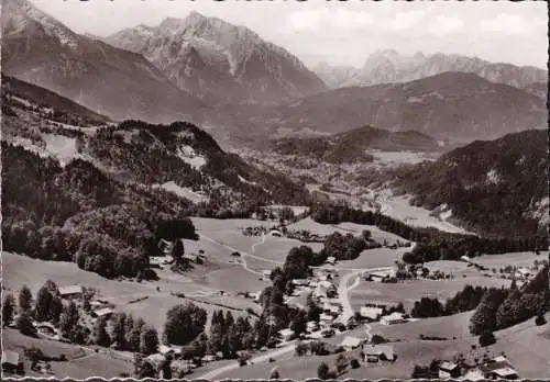 AK Oberau gegen Berchtesgaden mit Hochkalter und Reiteralpe, ungelaufen