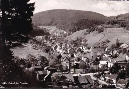 AK Bad Grund, Blick vom Knollen, Jberger Kaffeehaus, helaufen 1957