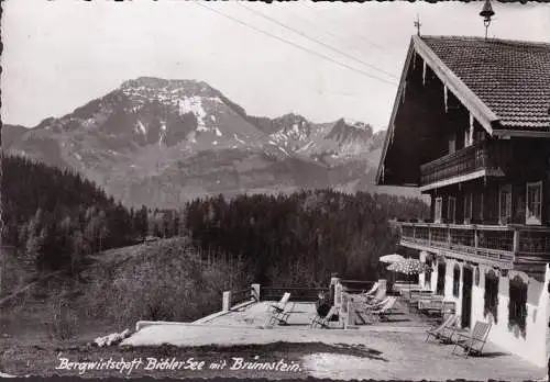 AK Oberaudorf, Bergwirtschaft Bichler See avec Brnostein, couru en 1956