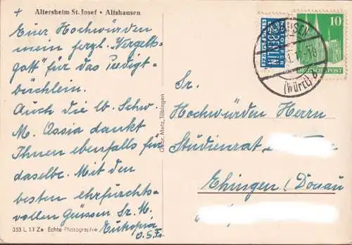 AK Altshausen, Altersheim St. Josef, gelaufen 1951