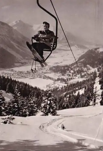 AK Bayrischzell Sudelfeld, Schwebelift, Skifahrer, gelaufen 1956