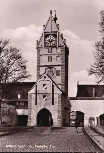 AK Memmingen, Kempter Tor, gelaufen 1962