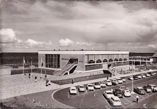 AK Sylt, Westerland, Wellenbad, Strand, Autos, VW Käfer, gelaufen 1966