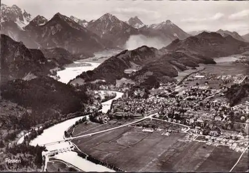 AK Füssen, Fliegeraufnahme, Stadtansicht, gelaufen 1958