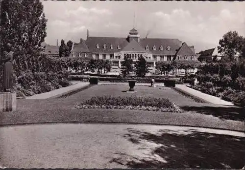 AK Leverkusen, Karl Duisberg Park mit Kasino, gelaufen 1957