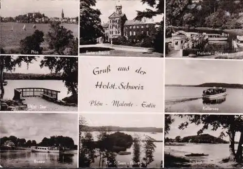 AK Holsteinische Schweiz, Eutin Schloss, Dieksee, Uklei See, Bosau, Dersau, ungelaufen-datiert 1957