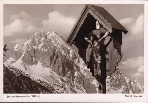 AK Mittenwald, Die Wettersteinspitze, gelaufen 1954
