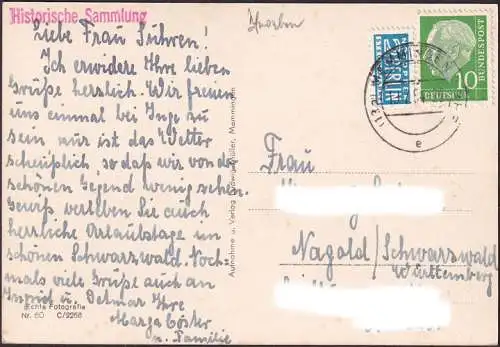 [Ansichtskarte] AK Memmingen, Hallhof, gelaufen 1954. 