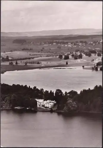 AK Insel Wörth, Internat, Die Schulbrücke für Knaben, Fliegeraufnahme, gelaufen 1964