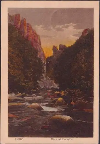 AK Harz, Bodetal, Bodetor, Feldpost, gelaufen 1917