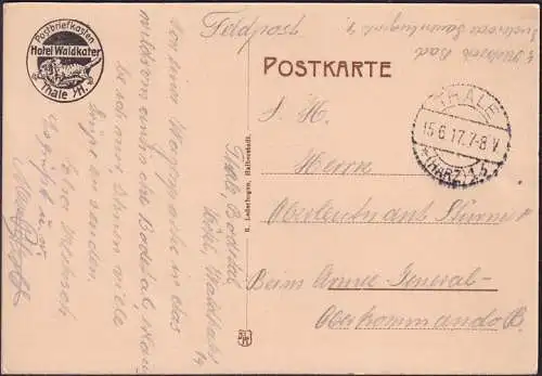 AK Harz, Bodetal, Bodetor, Feldpost, gelaufen 1917