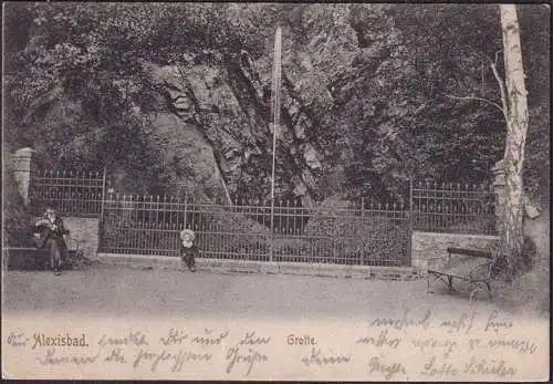 AK Alexisbad, Grotte, Bahnpost, gelaufen 1904