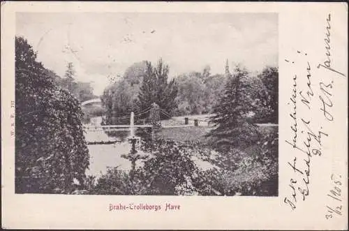Dänemark, Denmark, Korinth, Brahetrolleborg, Garten, Have, Julen 1905, gelaufen 1905