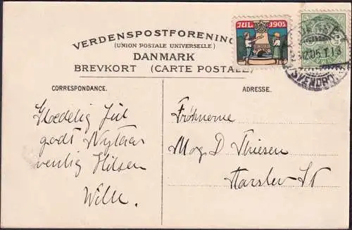 Dänemark, Denmark, Korinth, Brahetrolleborg, Garten, Have, Julen 1905, gelaufen 1905