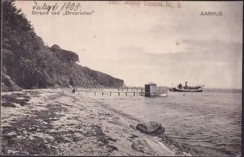 Dänemark, Denmark, Aarhus, Strand bei Ornereden, Strand ved Ornereden, Julen 1905, gelaufen