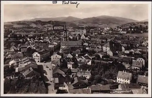 AK Deggendorf, Stadtansicht mit Kirche, ungelaufen-datiert 1936