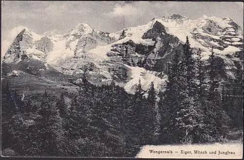 AK Wengernalp, Eiger, Mönch und Jungfrau, gelaufen 1975